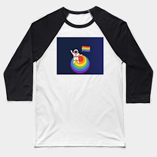 Gay Pride Astronaut Planet Baseball T-Shirt